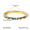 304 Stainless Steel Enamel Hinged Cuff Bangles for Women WGC7C7B-01-1