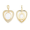 Brass Micro Pave Clear Cubic Zirconia Pendants KK-N227-137-1