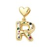 Rack Plating Brass Micro Pave Clear Cubic Zirconia Perdants KK-C067-12G-R-1