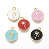 Golden Plated Brass Enamel Pendants KK-F807-04-G-1