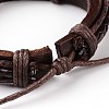 Adjustable Braided Cowhide Cord Bracelets BJEW-F179-07A-2