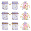 30Pcs Gold Stamping Moon Star Organza Drawstring Gift Bags ABAG-TA0002-21H-1
