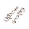 Musical Note Real Platinum Plated Brass Cubic Zirconia Pendants ZIRC-R014-09-3