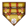 Baseball Theme Wood Wall Mounted Finger Ring Organizer Display Stands AJEW-WH0031-70B-1