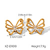 304 Stainless Steel Clear Cubic Zirconia Stud Earrings for Women WGAC3BC-01-6