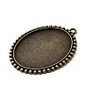 Vintage Tibetan Style Alloy Pendant Cabochon Bezel Settings X-TIBEP-M018-136AB-NF-2