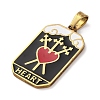 Ion Plating(IP) 304 Stainless Steel Enamel Pendants STAS-Q003-01G-020-3