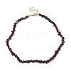 Natural Garnet Chip Beaded Necklace NJEW-JN04616-09-4