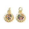 Brass Micro Pave Cubic Zirconia Charms KK-E068-VF173-2