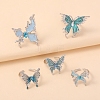 5Pcs 5 Styles Alloy Rhinestone Cuff Rings PW-WG077C5-01-2