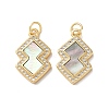 Brass Micro Pave Cubic Zirconia Pendants KK-B083-19G-01-1