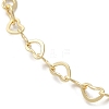 925 Sterling Silver Heart Link Chain Anklets Jewelry for Women AJEW-F162-008G-3