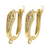 Arrow Brass Micro Pave Cubic Zirconia Earring Findings KK-D226-06G-1