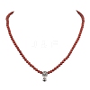 Adjustable Natural Red Jasper Round Bead Necklaces NJEW-JN05016-1