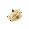 Glass Seed Beaded Hamster Pendants PALLOY-MZ01035-01-4