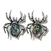 Dual-use Items Alloy Pave Dyed Shell Spider Brooch JEWB-C026-04B-AS-1