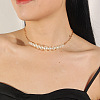 Alloy with ABS Plastic Pearl Round Beaded Necklaces & Stud Earrings Sets for Women WG13E8D-01-2