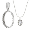 1Pc 925 Sterling Silver Rhinestone Pendant Cabochon Settings STER-BC0003-64A-1