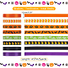 8Rolls 8 Colors Halloween Polyester Printed Grosgrain Ribbon OCOR-PH0004-26-2