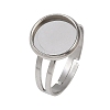 304 Stainless Steel Cuff Ring Components STAS-D372-06P-03-1