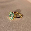 Rectangle Alloy with Rhinestone Finger Rings for Women FS-WGB46A4-03-3