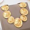 Alloy Textured Disc Link Bib Necklaces for Women WG63054-01-3