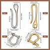   2 colors 4 Styles Brass Key Hook Shanckle Clasps KK-PH0006-85-2