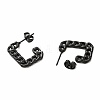 Ion Plating(IP) 304 Stainless Steel Chain Shape Stud Earrings EJEW-F283-03EB-2