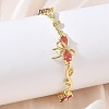 Brass Micro Pave Cubic Zirconia Link Chain Bracelets for Women BJEW-C156-04E-03G-1