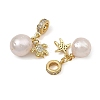Brass Micro Pave Clear Cubic Zirconia European Dangle Charms PALLOY-JF05895-01-3