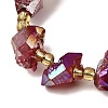 Electroplated Raw Rough Natural Amethyst Beads Strands G-Z131-J02-12-4