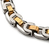 Two Tone 304 Stainless Steel Link Chain Bracelet BJEW-B078-29GP-2