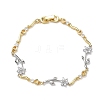 Brass Micro Pave Cubic Zirconia Link Chain Bracelets for Women BJEW-C156-04B-05GP-4
