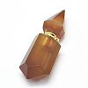 Faceted Natural Agate Openable Perfume Bottle Pendants G-E556-12B-3