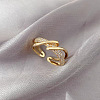 Brass Micro Pave Clear Cubic Zirconia Cuff Rings for Women FS-WG930D0-01-2