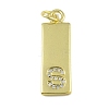 Brass Micro Pave Clear Cubic Zirconia Pendants KK-P266-06G-S-1