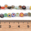 Handmade Millefiori Glass Flat Round Bead Strands LK-P010-A-04-2