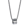 Stylish Stainless Steel Grooved Column Pendant Necklace for Women's Daily Wear NI8440-1-1