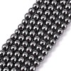 Non-Magnetic Synthetic Hematite Round Beads Strands X-G-H1624-4mm-1-1