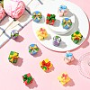 21Pcs 7 Styles Christmas Resin Gift Box Ornaments AJEW-CJ0001-81-5