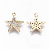 Brass Micro Pave Cubic Zirconia Charms KK-S359-054-RS-2