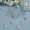 8Pcs 4 Styles Brass Micro Pave Cubic Zirconia Pendants KK-BBC0019-64-3