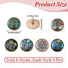 24Pcs 6 Styles 1-Hole Alloy Shank Buttons BUTT-CY0001-44B-2