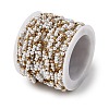 Handmade 304 Stainless Steel ABS Plastic Pearl Beaded Round Link Chains CHS-L032-01G-05-3