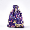 Polycotton(Polyester Cotton) Packing Pouches Drawstring Bags X-ABAG-T007-02G-1