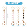 6Pcs 3 Styles Alloy Enamel Heart Link Bag Extender Chains KEYC-TAC00058-3