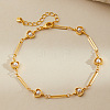 Teachers' Day Apple Brass with Plastic Pearl Bead Link Chain Anklets for Women FS-WG6989F-01-3