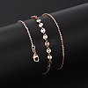 Brass Cable & Flat Sequin Chains Necklaces for Women NJEW-D302-40RG-2