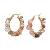 Natural Rutilated Quartz Hoop Earring EJEW-JE05709-06-1