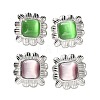 304 Stainless Steel Square Stud Earrings for Women EJEW-Z068-02P-1